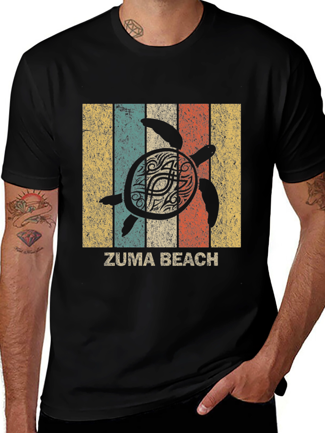 Zuma Beach Turtle Retro T-Shirt