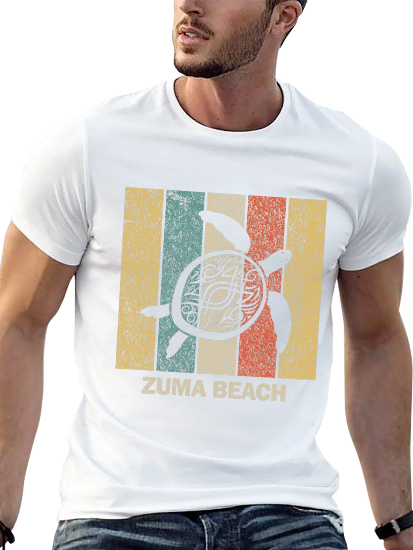 Zuma Beach Turtle Retro T-Shirt