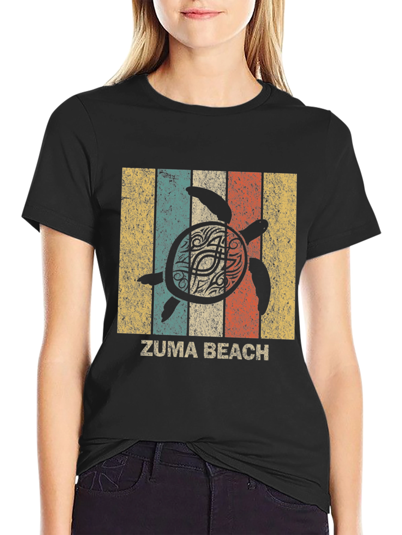 Zuma Beach Turtle Retro T-Shirt