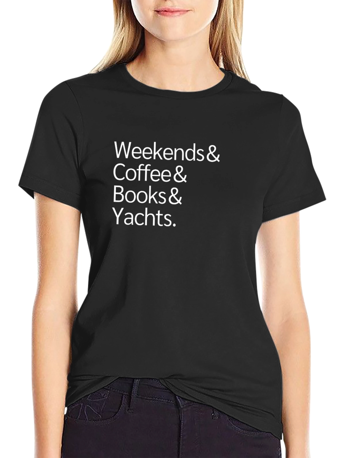 Weekends Coffee Books Yachts Graphic Tee