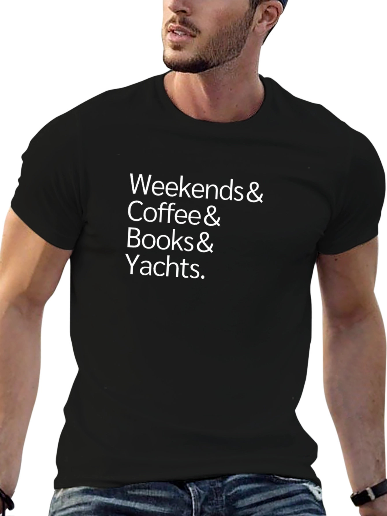 Weekends Coffee Books Yachts Graphic Tee