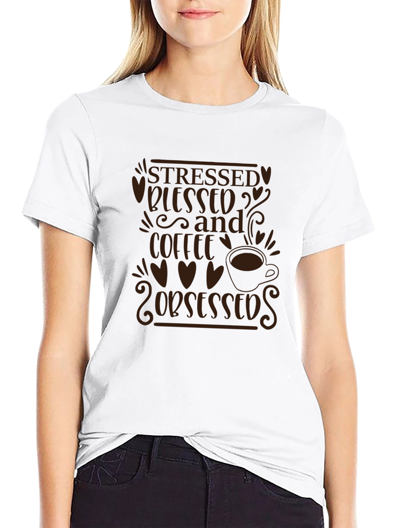 Stressed Blessed and Coffee Obsessed T-Shirt