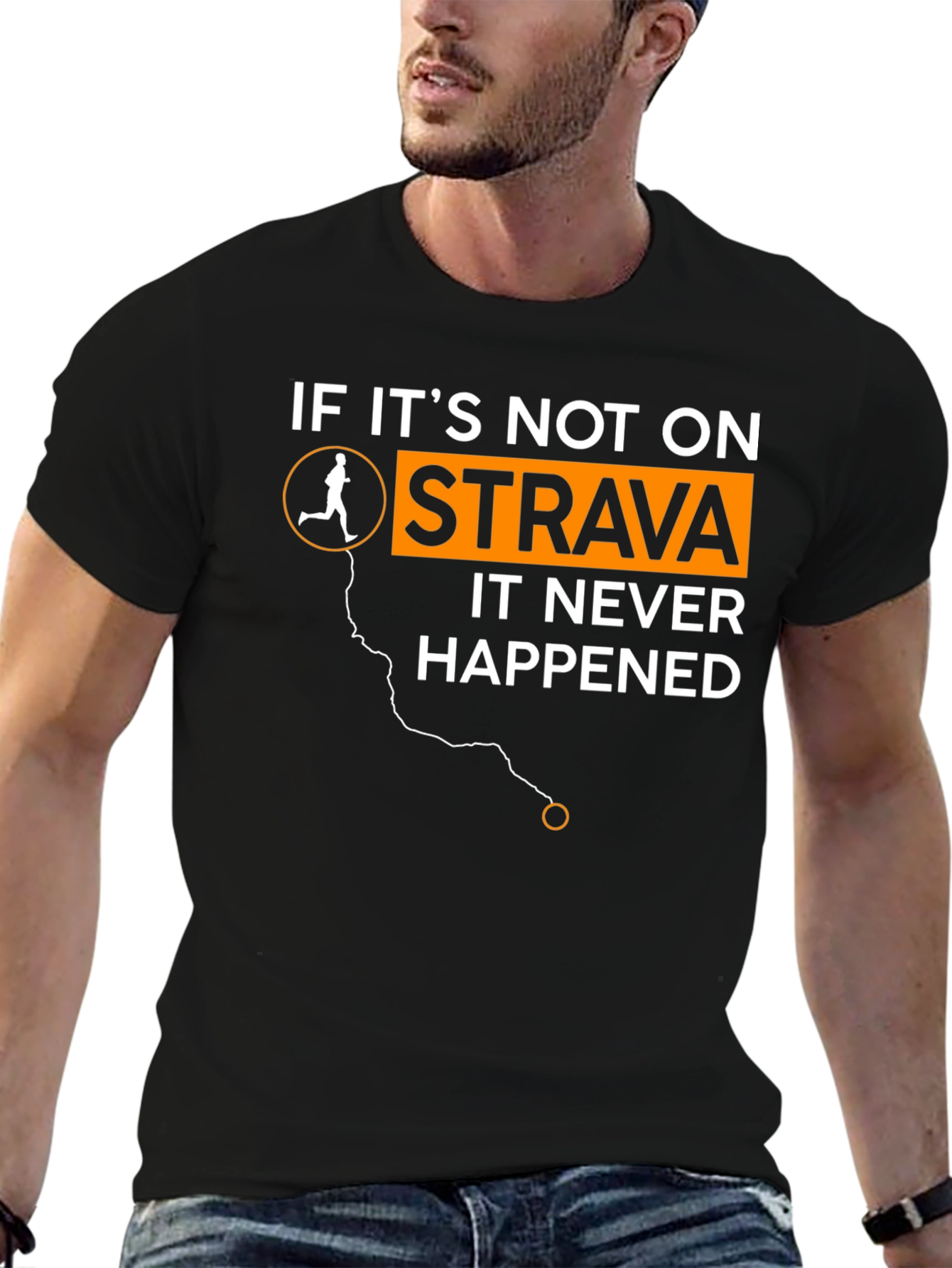 Strava Running Black Graphic Tee Shirt