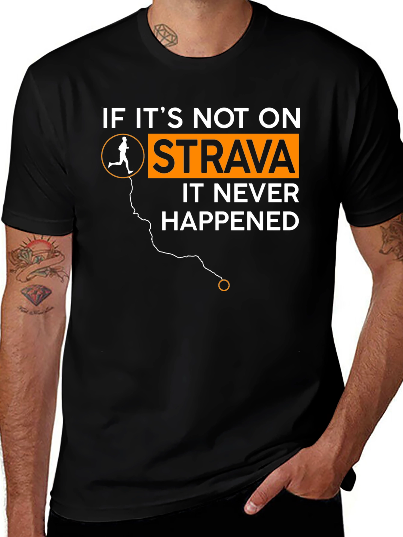 Strava Running Black Graphic Tee Shirt