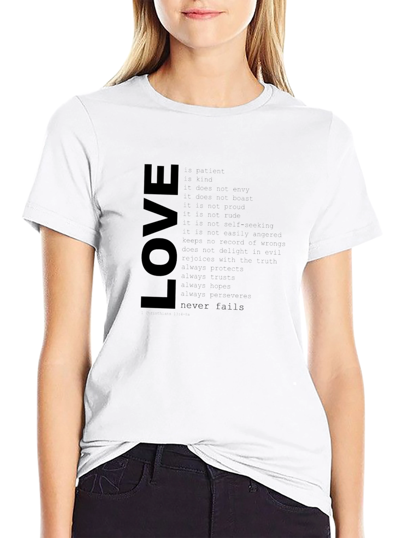 Love Never Fails Graphic Tee - Black
