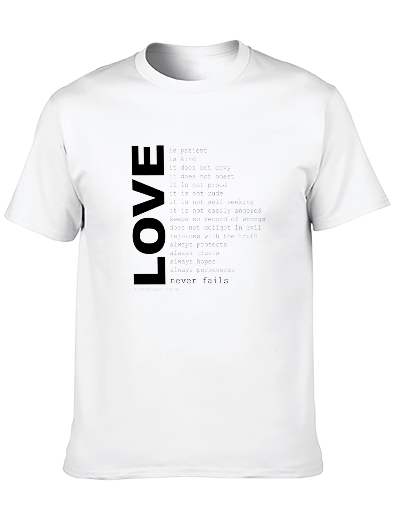 Love Never Fails Graphic Tee - Black
