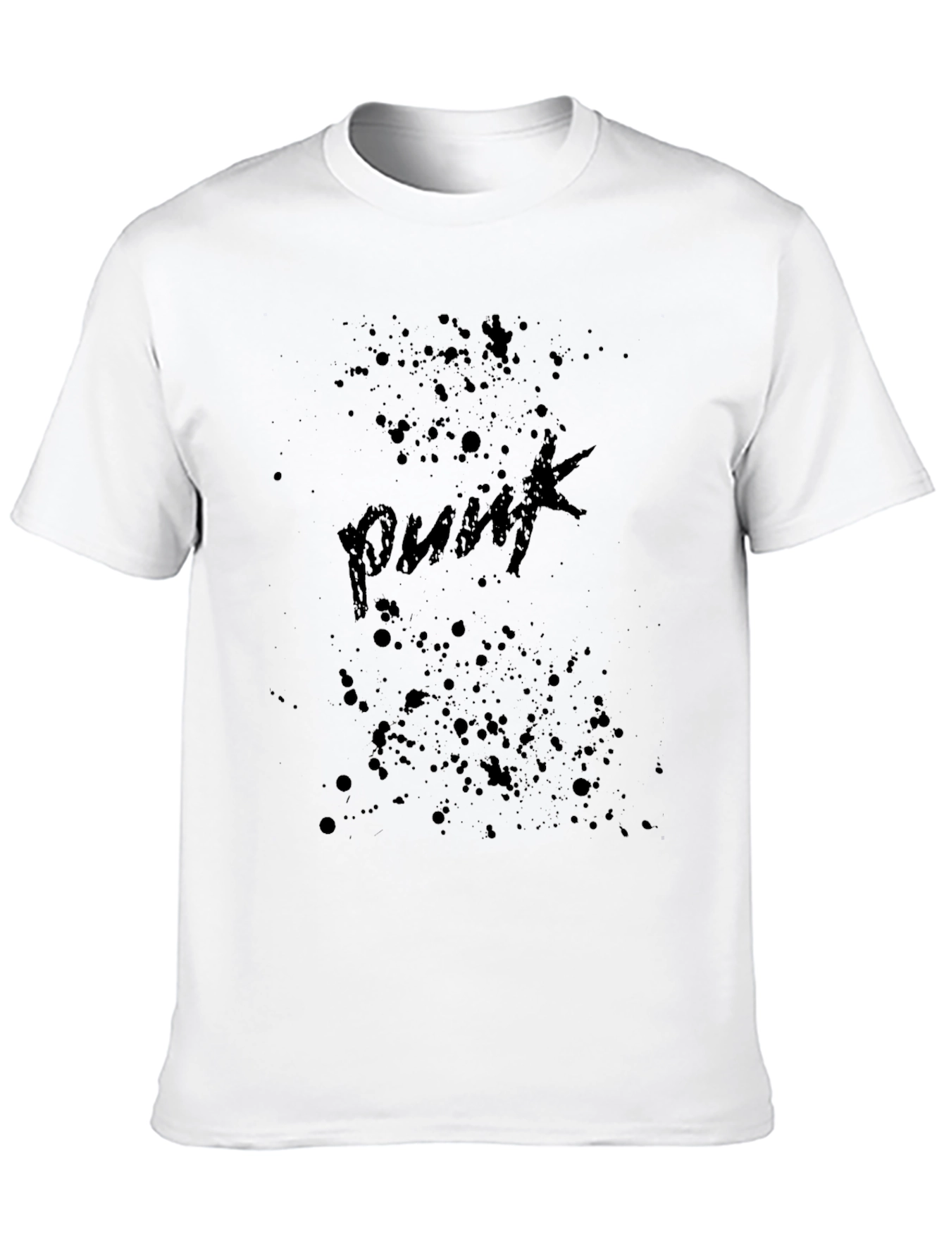 Grunge Punk Splatter Graphic Tee - Black