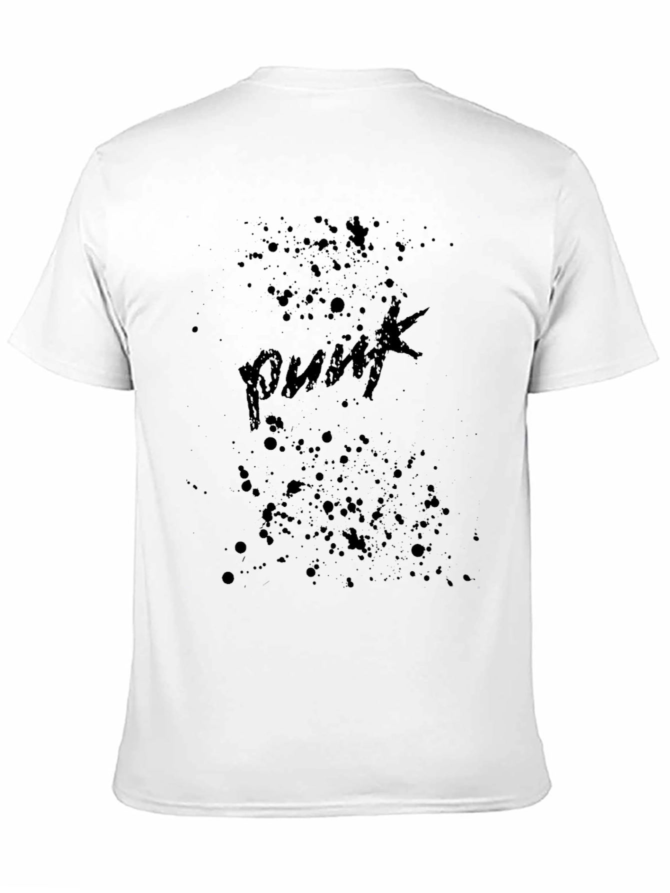 Grunge Punk Splatter Graphic Tee - Black