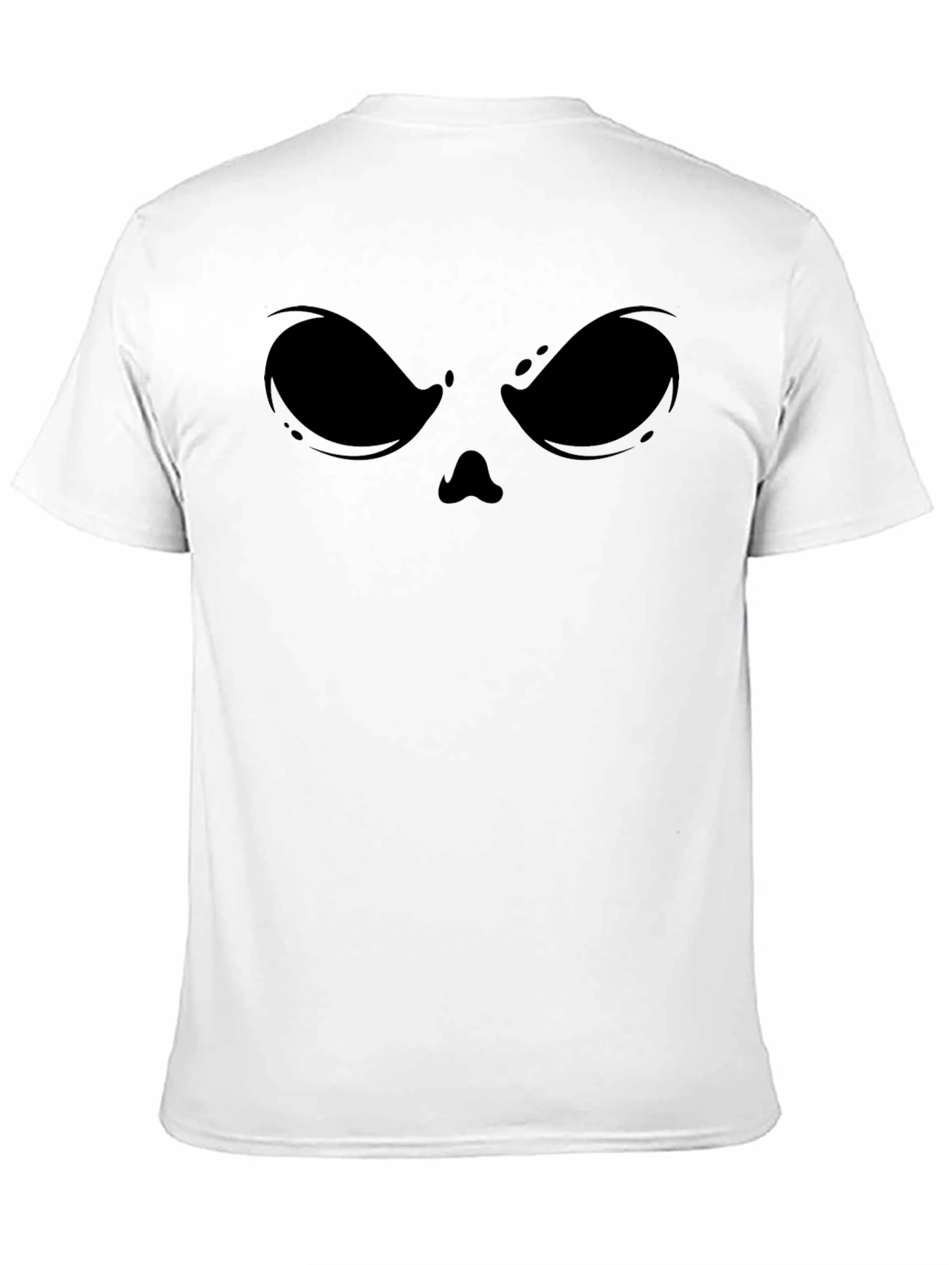 Spooky Face Graphic Tee - Black Cotton Blend Shirt
