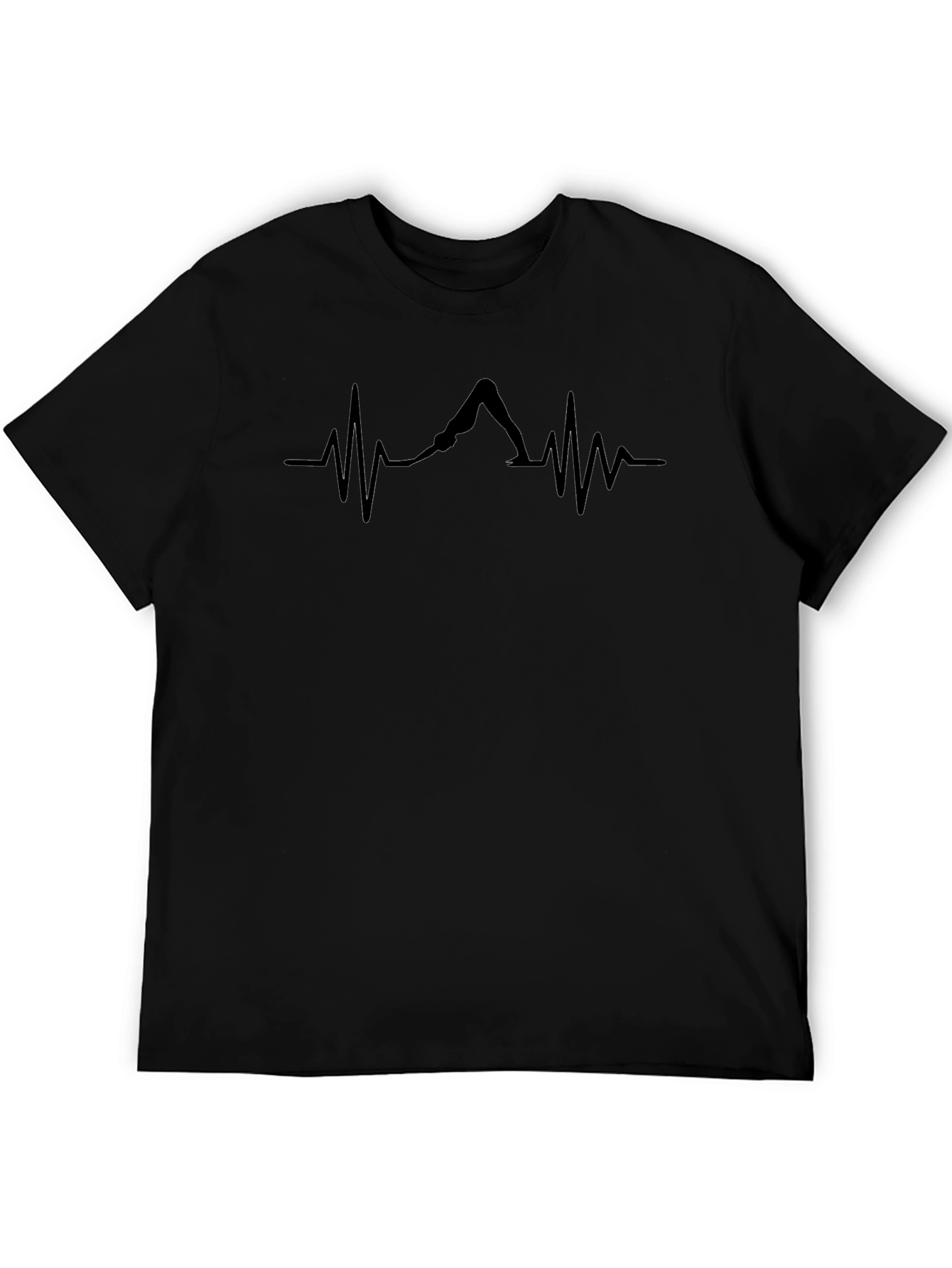 Yoga Heartbeat Graphic Tee - Black