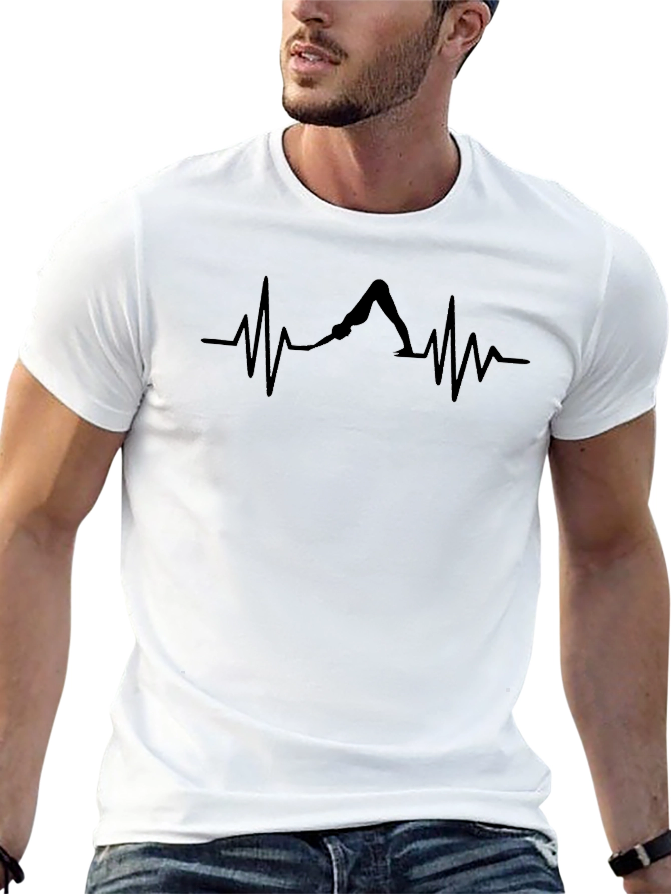 Yoga Heartbeat Graphic Tee - Black