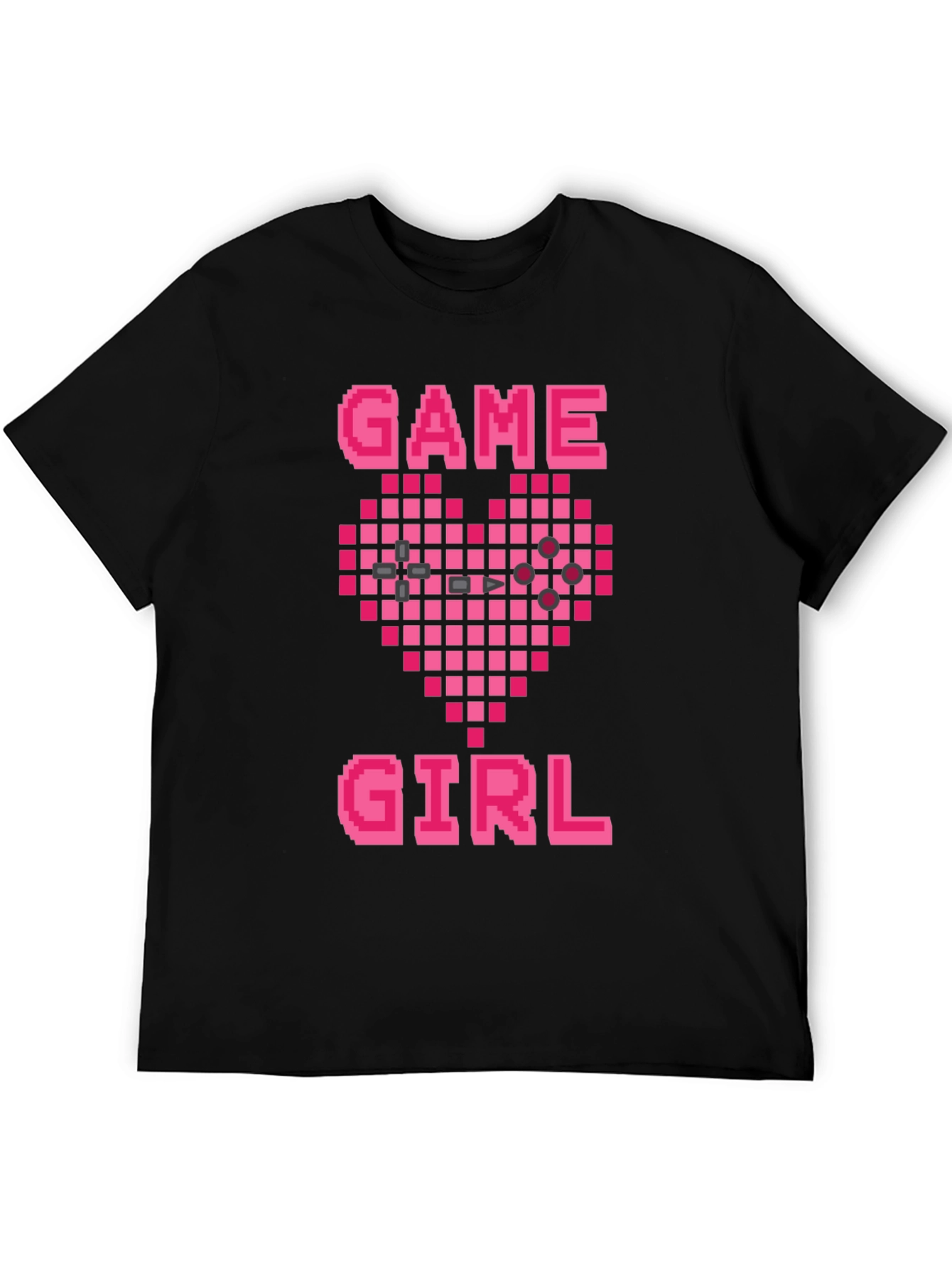Game Girl Pixel Heart Graphic Tee - Gamer Gift