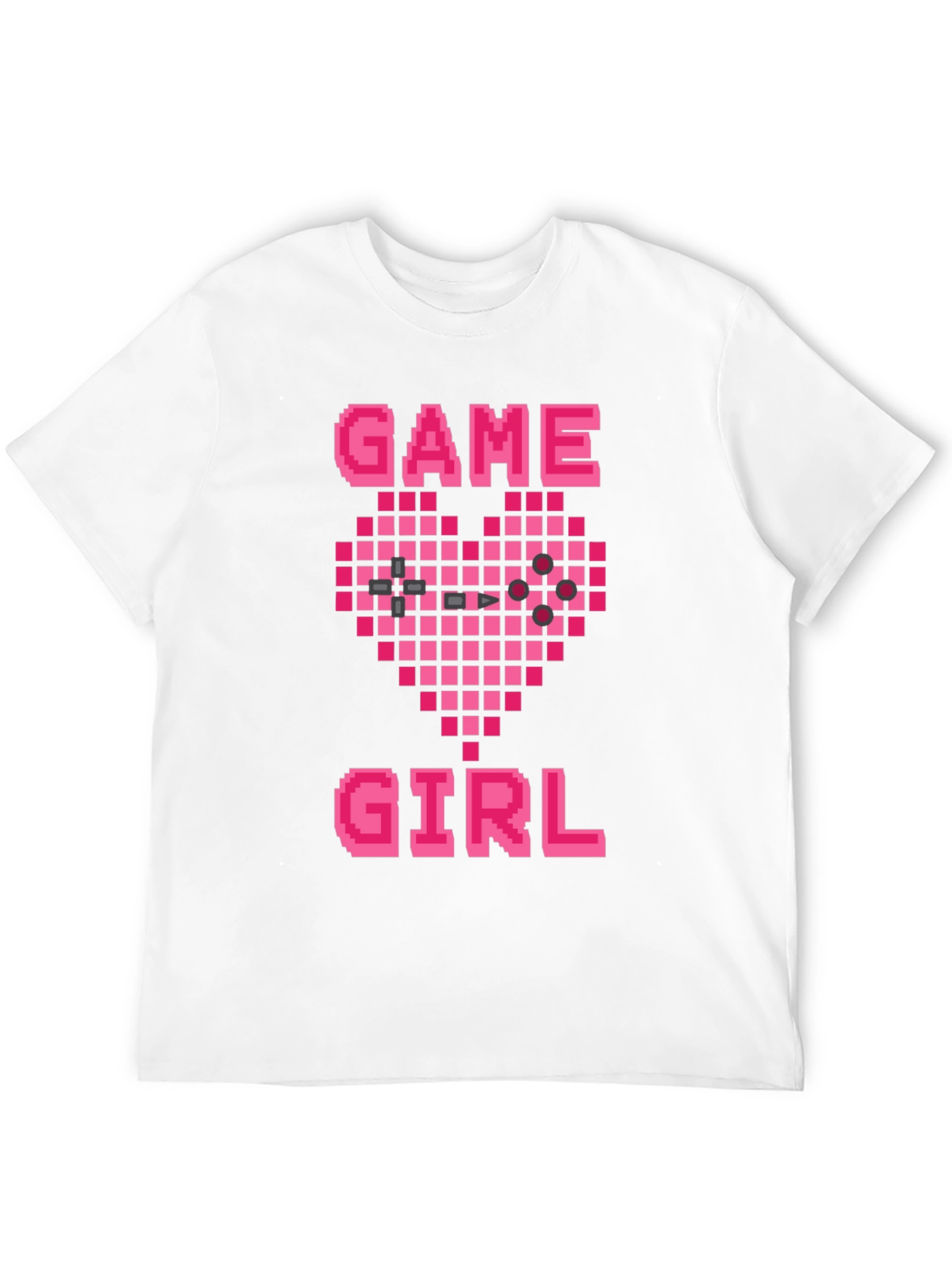 Game Girl Pixel Heart Graphic Tee - Gamer Gift