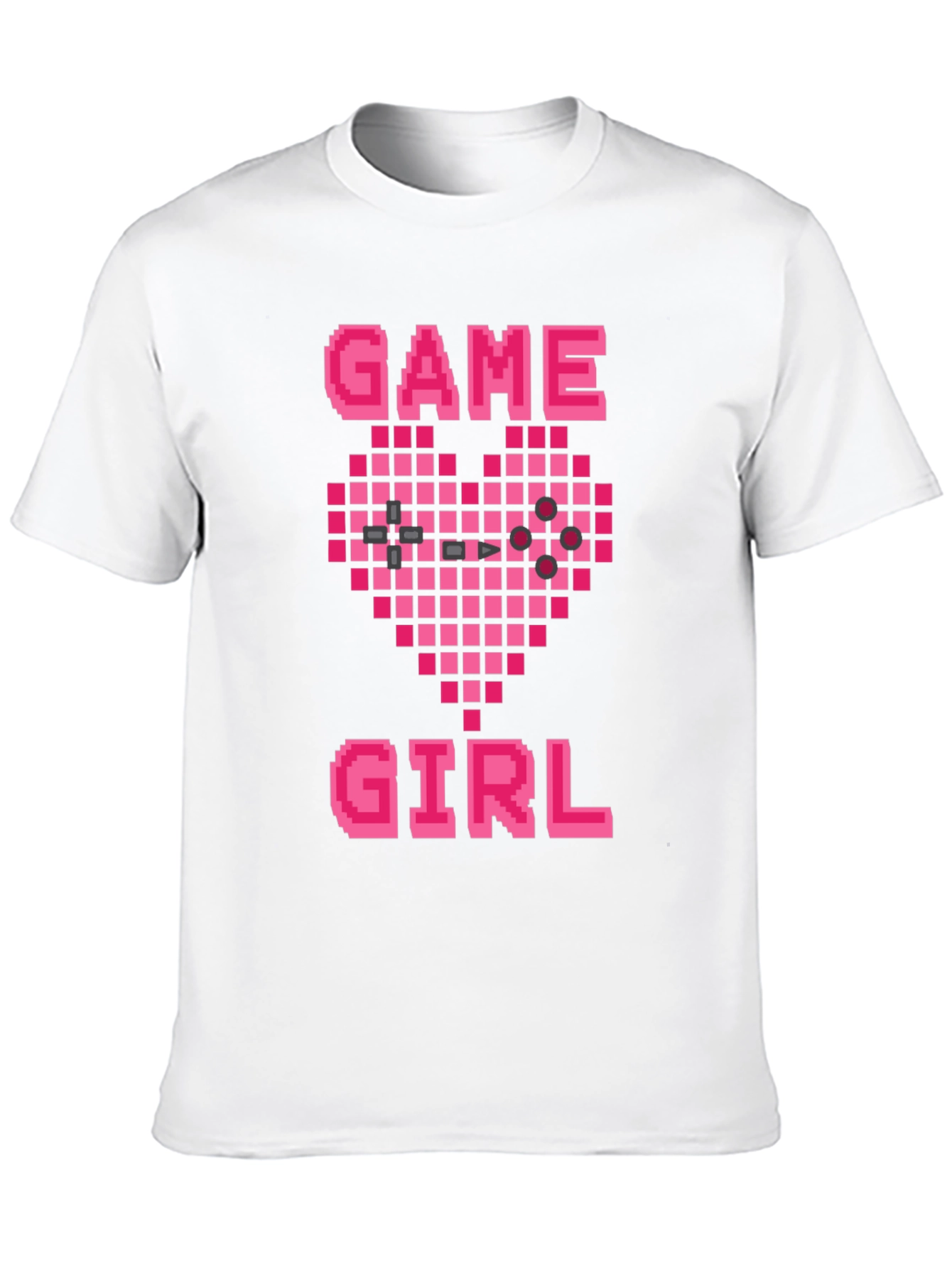 Game Girl Pixel Heart Graphic Tee - Gamer Gift