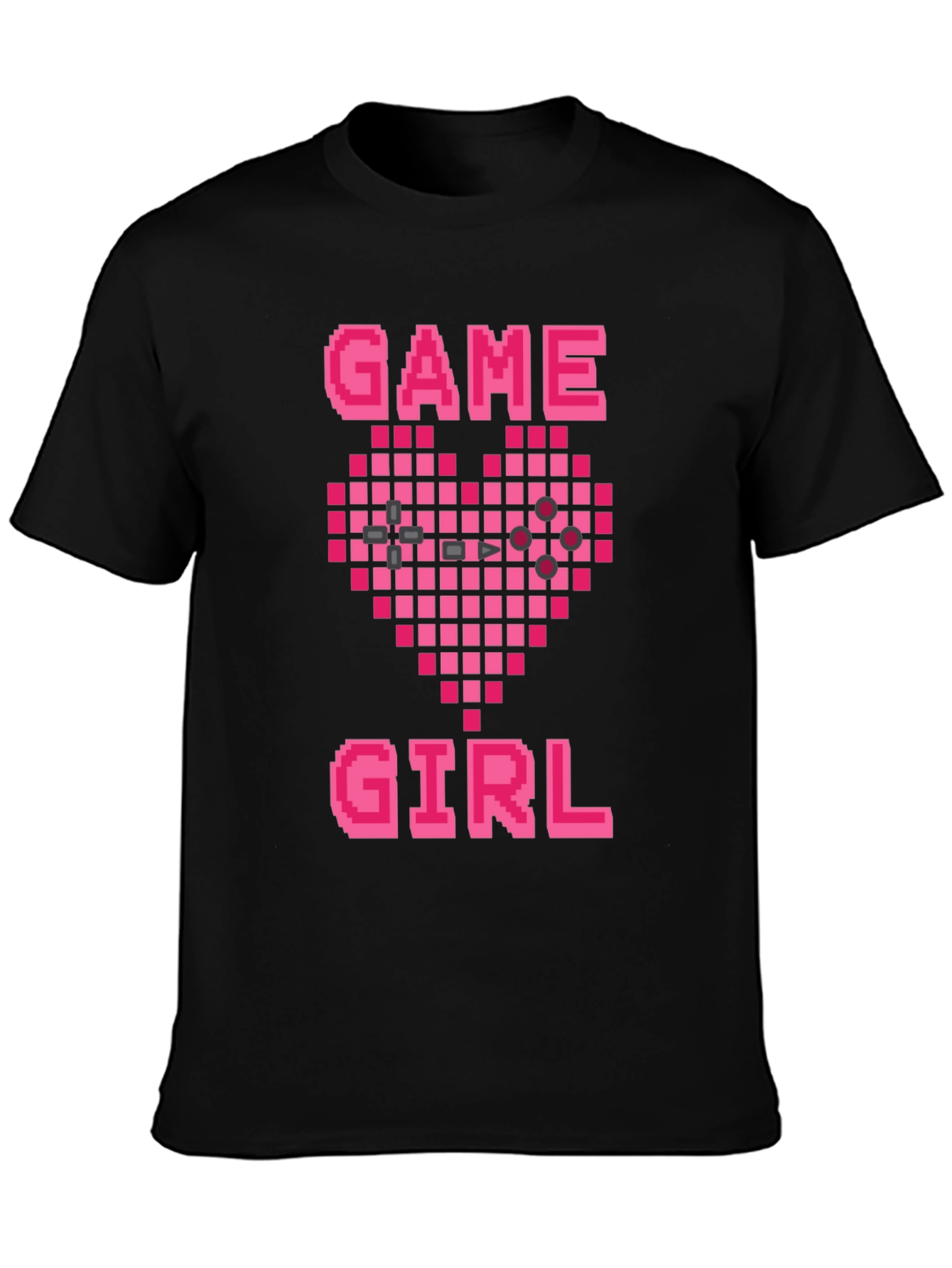 Game Girl Pixel Heart Graphic Tee - Gamer Gift