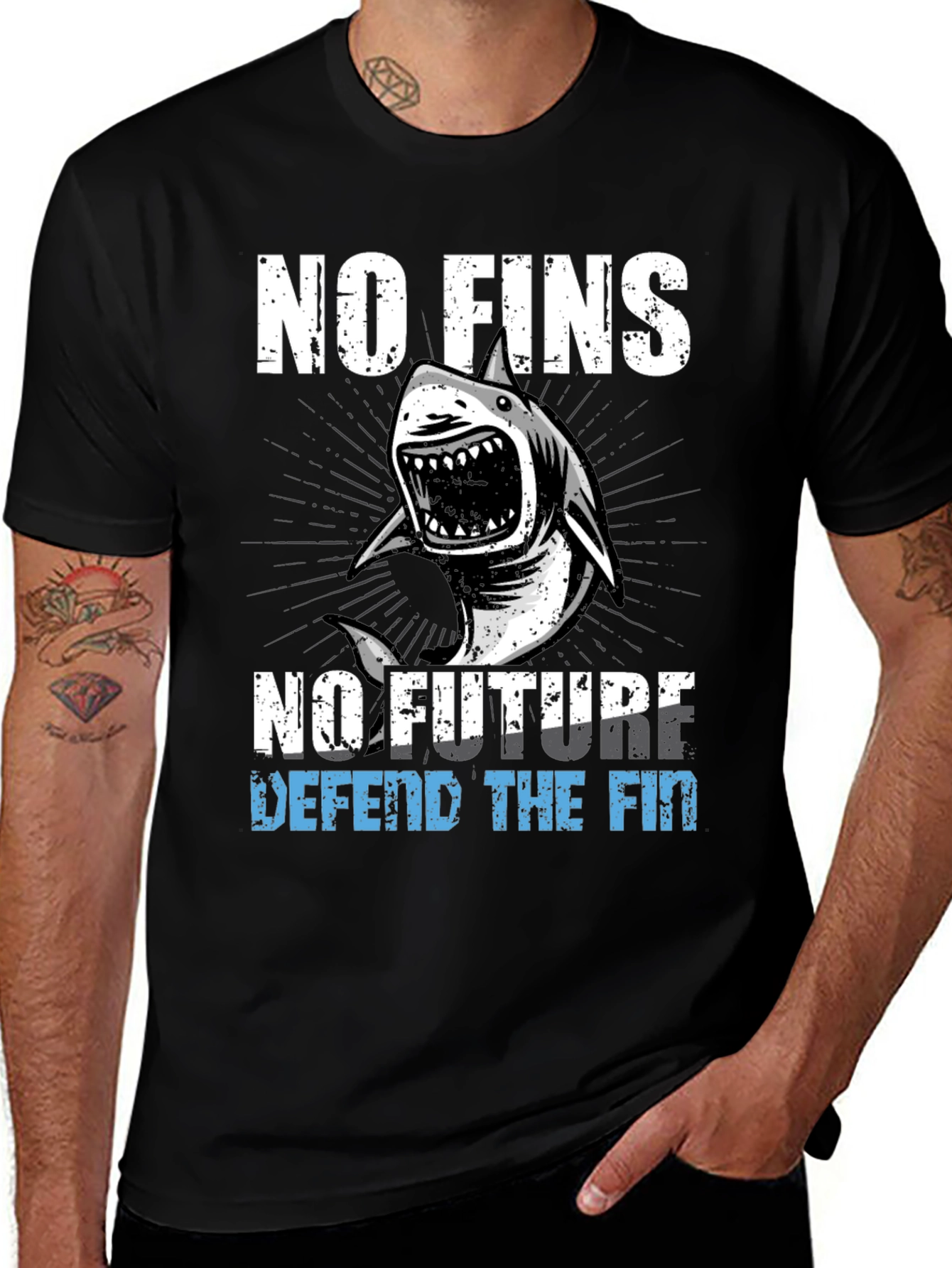 No Fins No Future Shark Graphic Tee