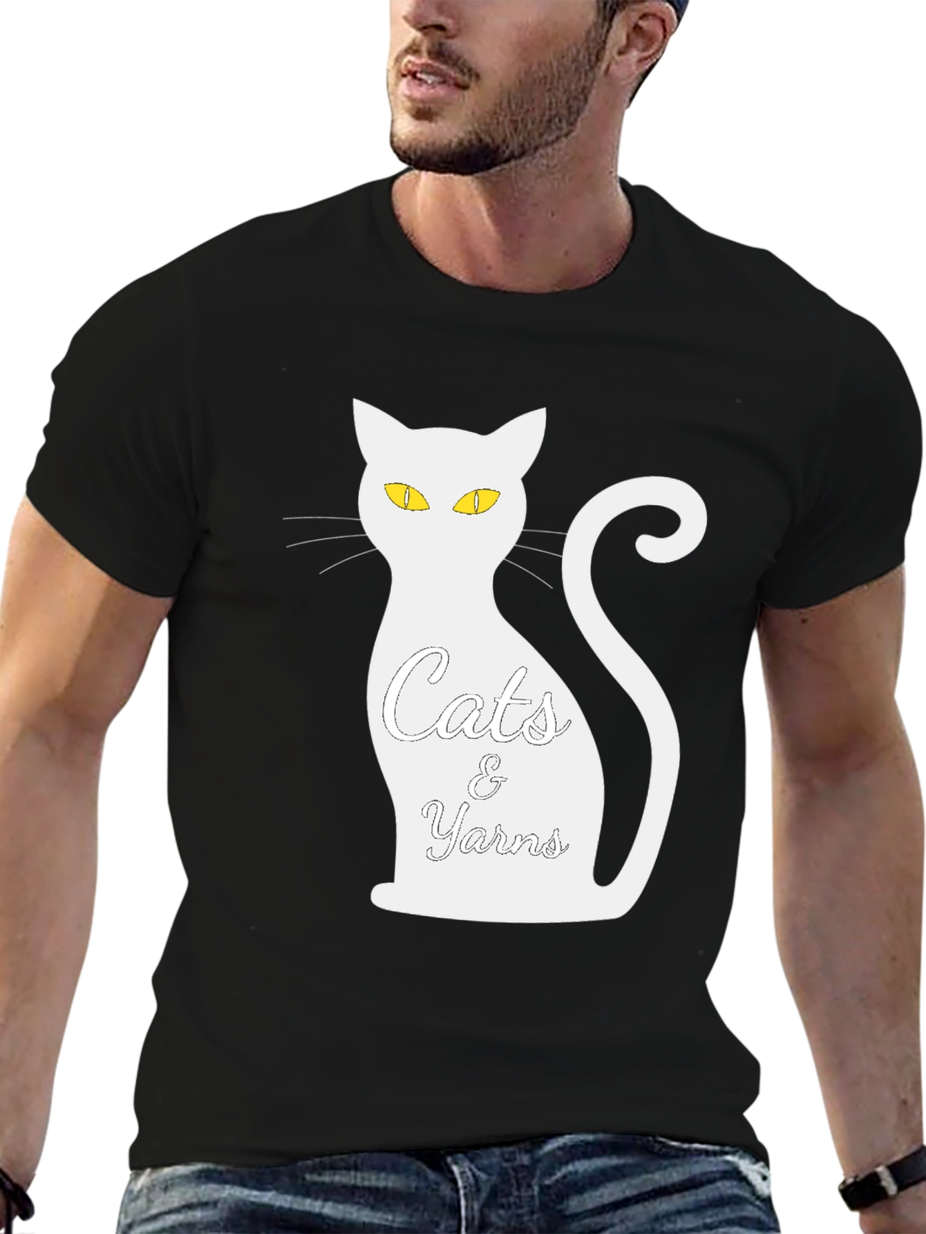 Cats & Yarns Graphic Tee - Black