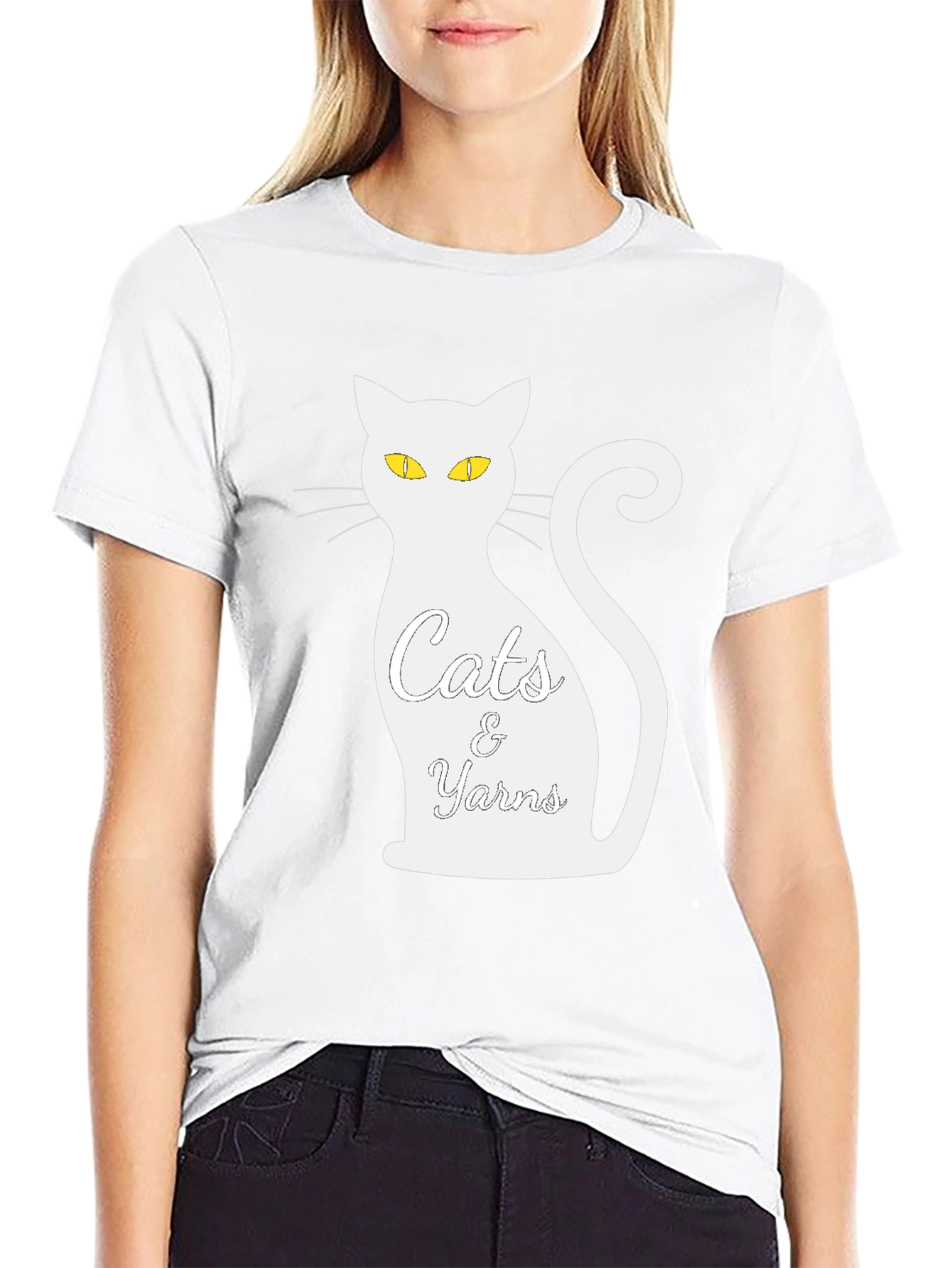 Cats & Yarns Graphic Tee - Black