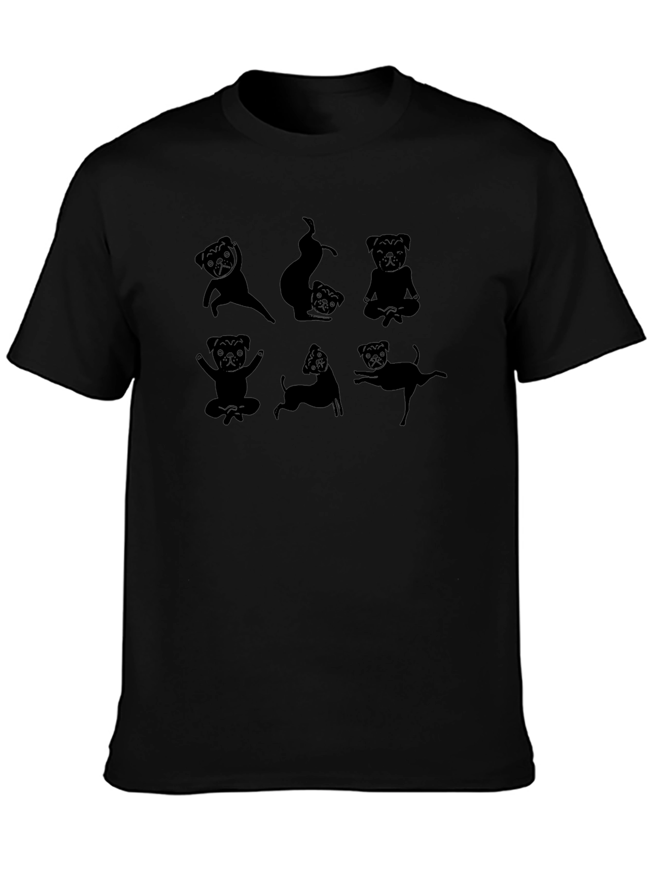 Yoga Pug Graphic Tee - Black