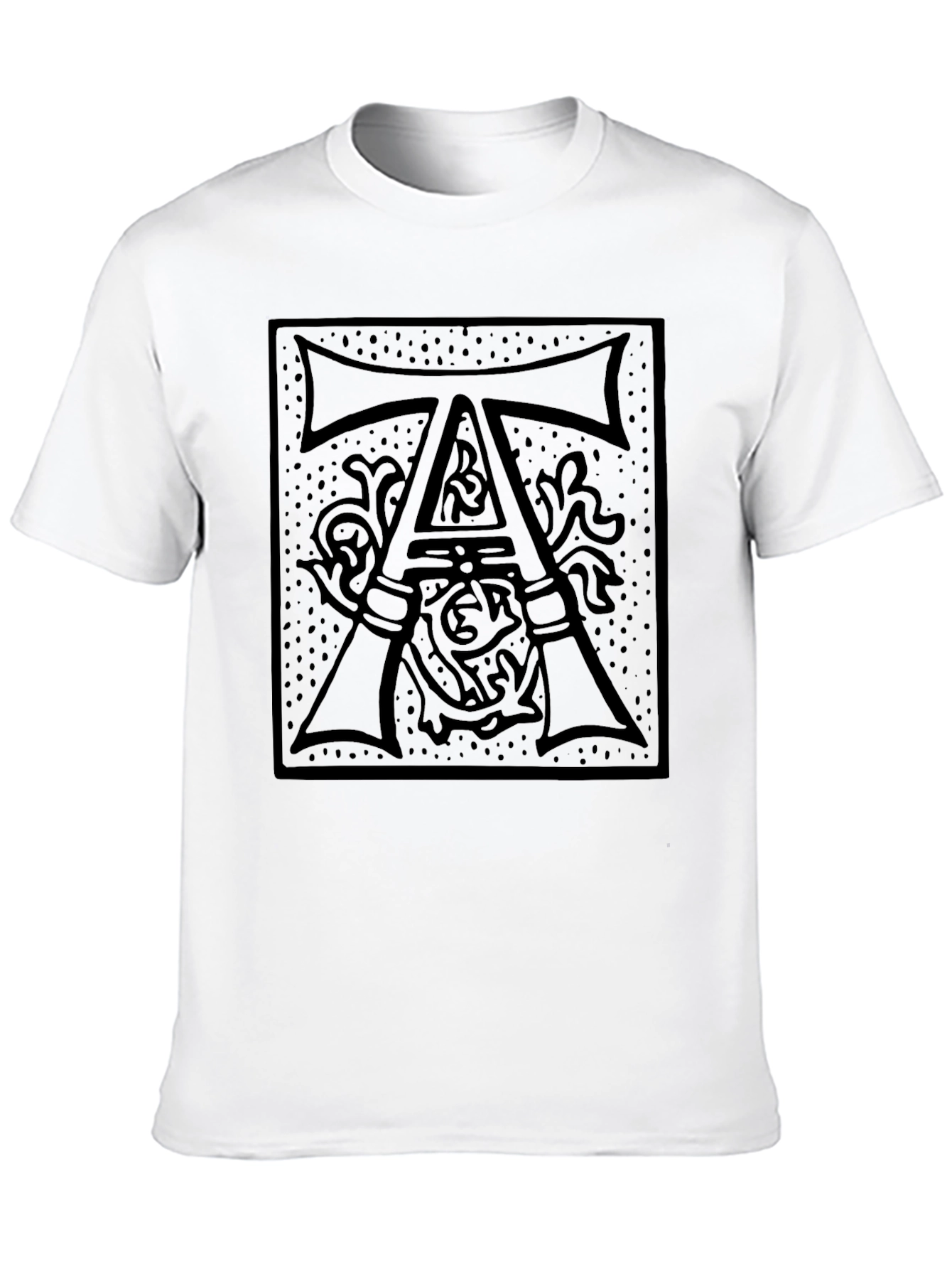 Monogram A Graphic Print Black T-Shirt