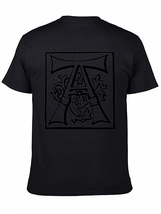 Monogram A Graphic Print Black T-Shirt