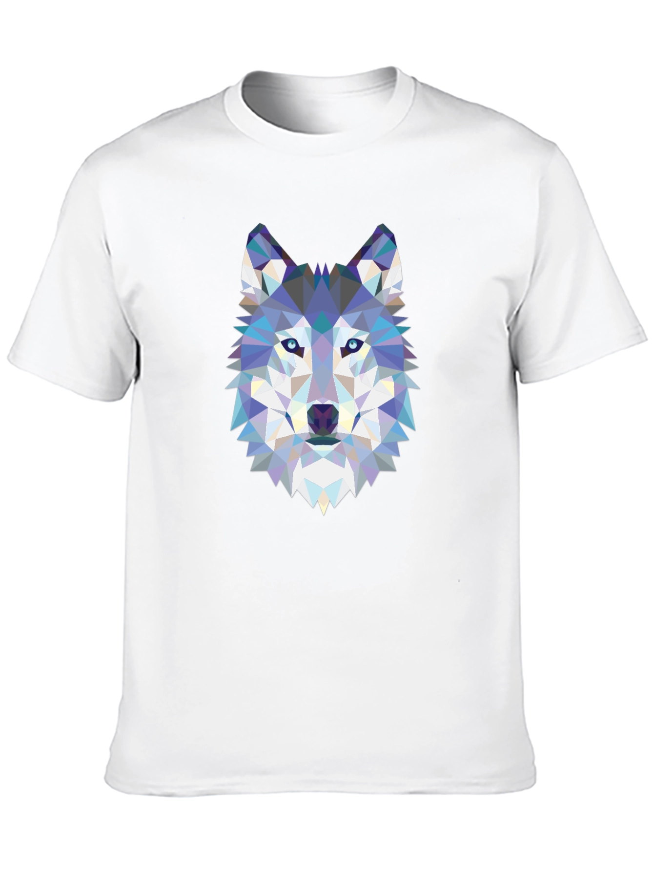 Geometric Wolf Graphic Black T-Shirt