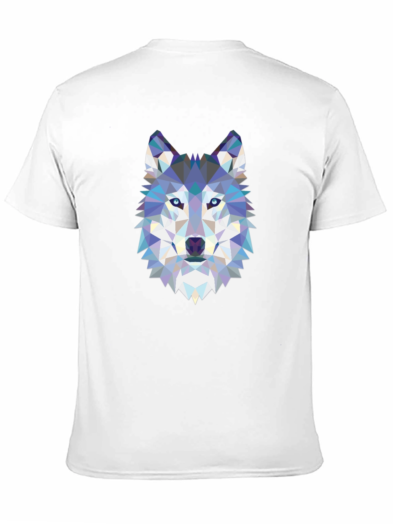 Geometric Wolf Graphic Black T-Shirt