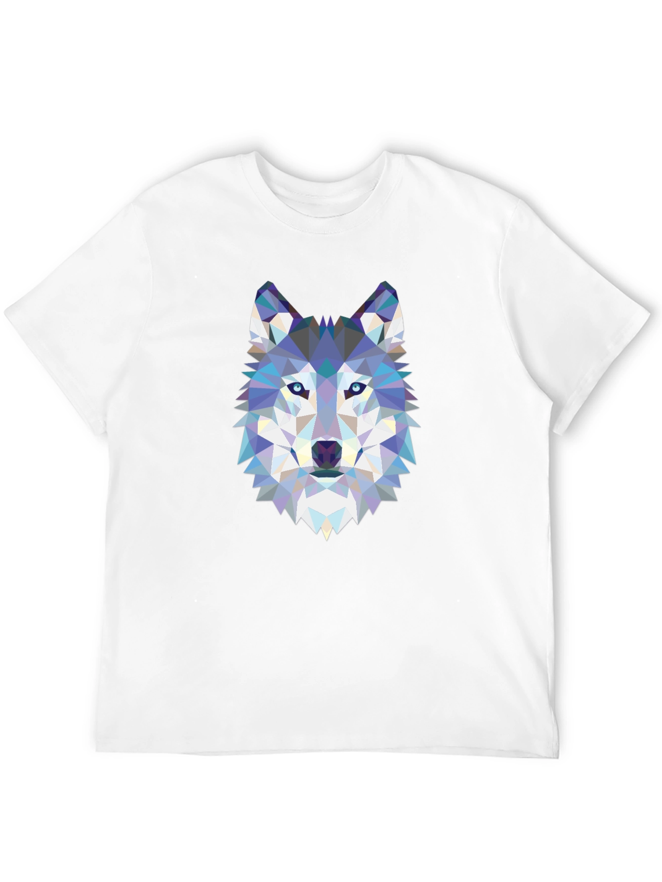 Geometric Wolf Graphic Black T-Shirt