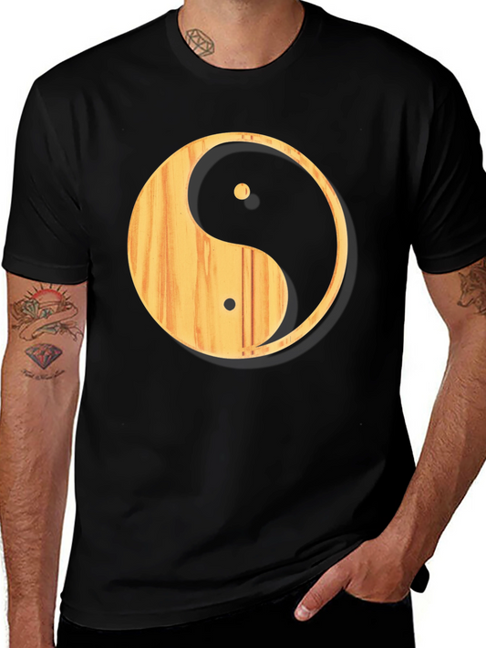 Yin Yang Wood Grain T-Shirt - Casual Comfort