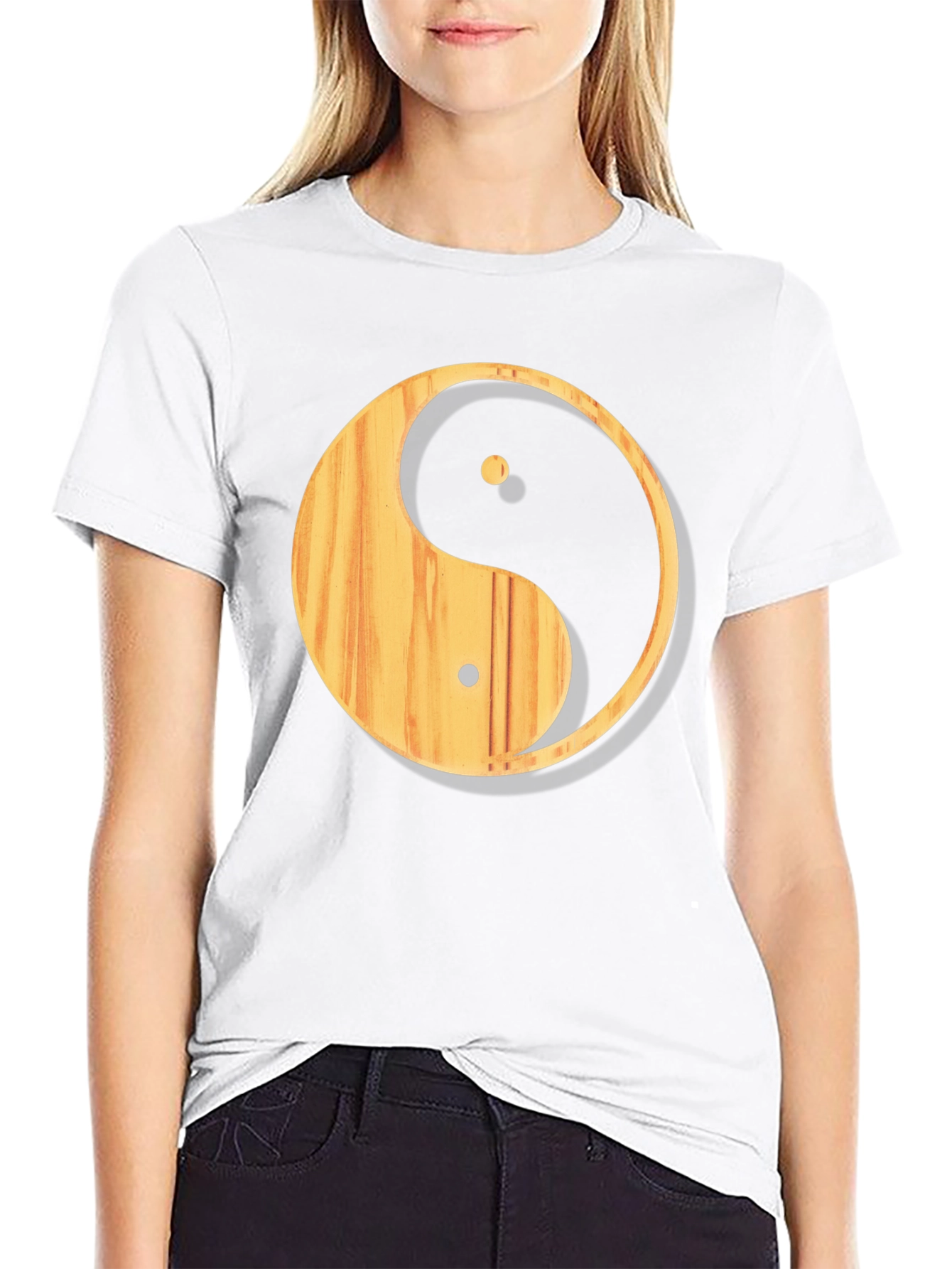 Yin Yang Wood Grain T-Shirt - Casual Comfort