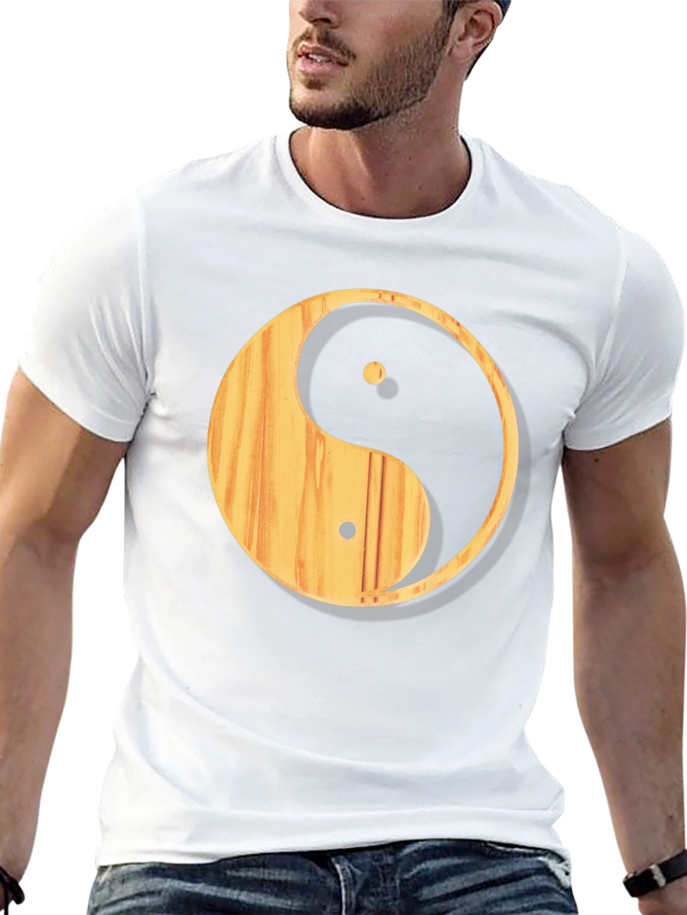 Yin Yang Wood Grain T-Shirt - Casual Comfort