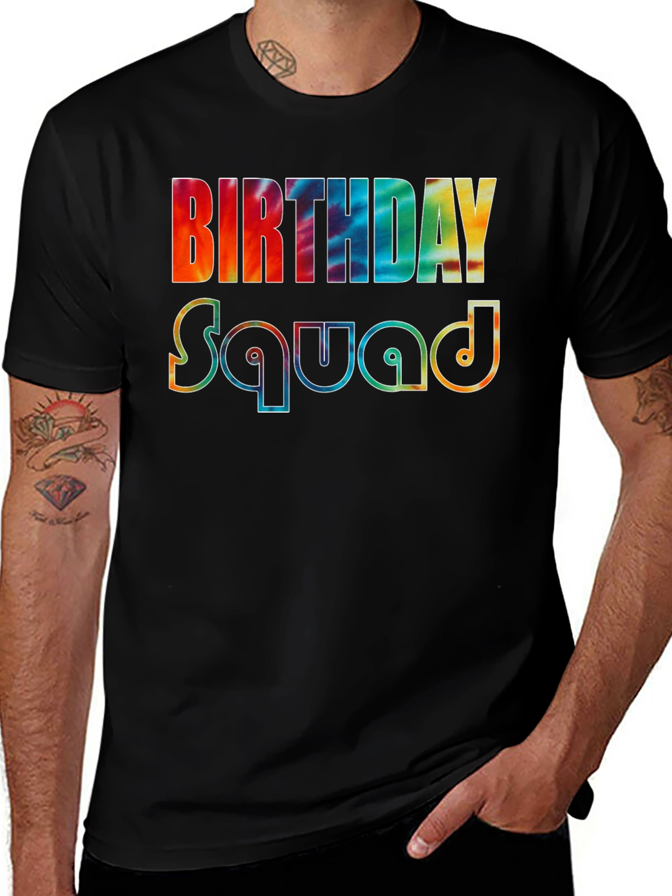 Birthday Squad Tie-Dye Graphic Tee