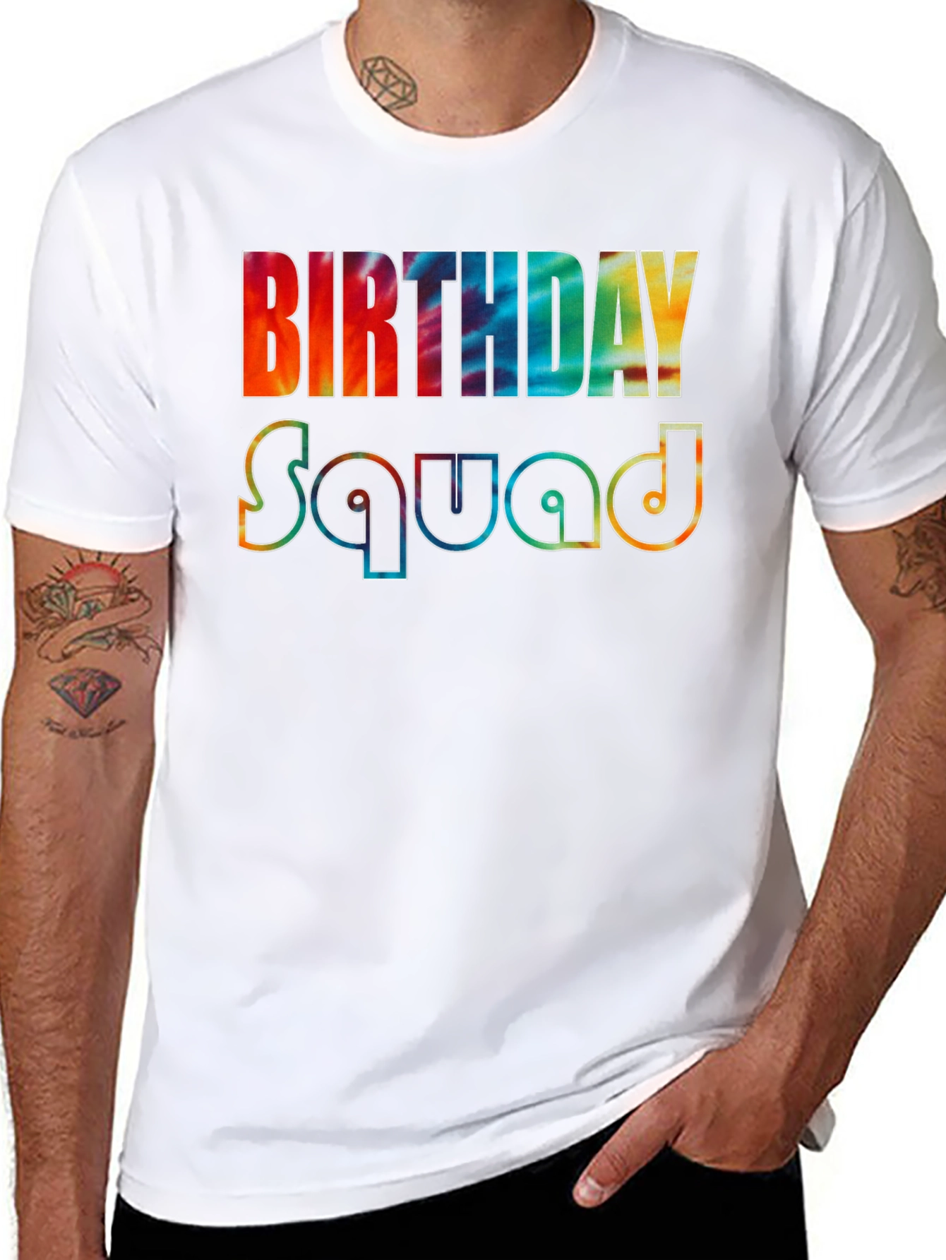 Birthday Squad Tie-Dye Graphic Tee