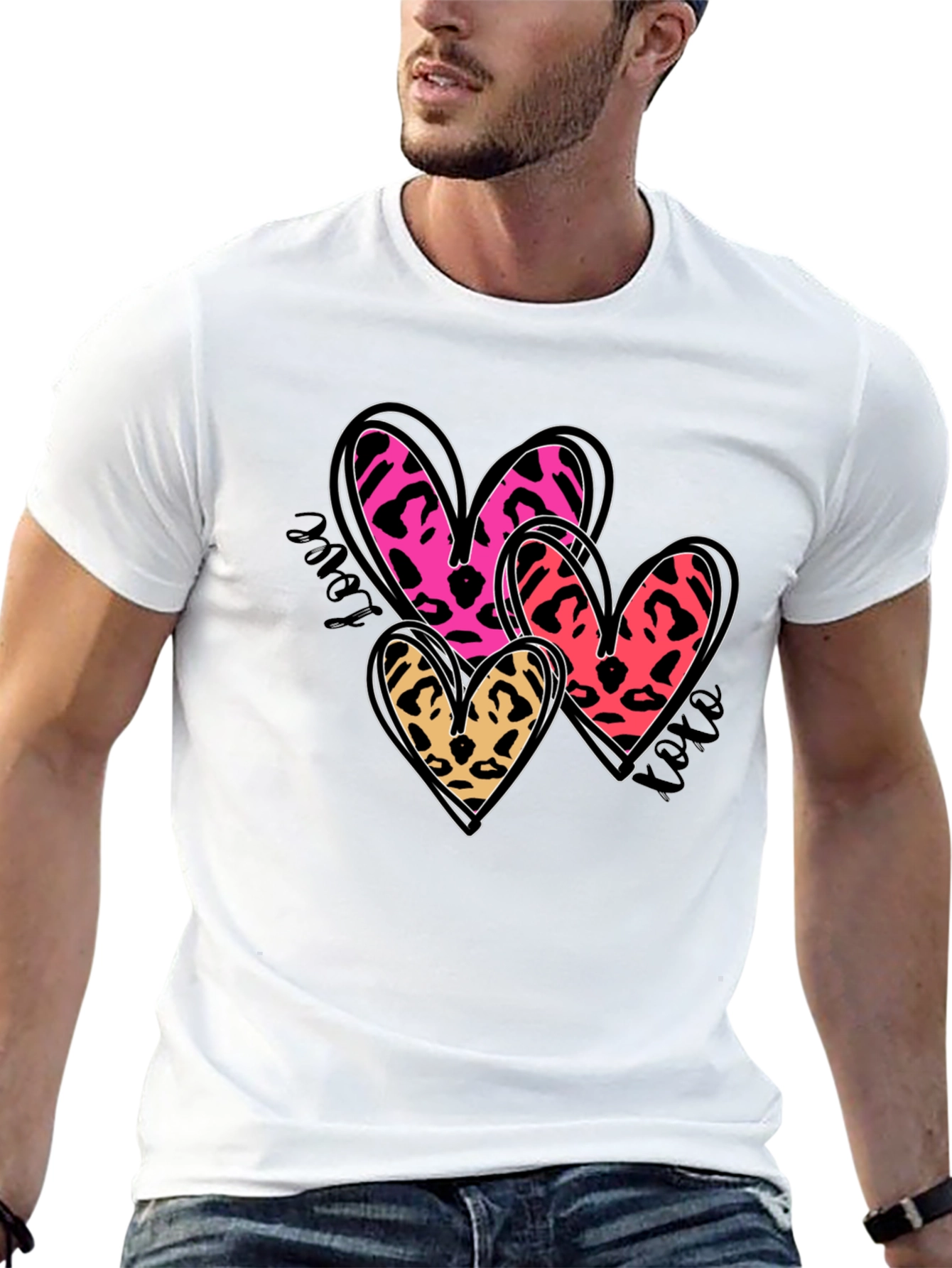 Leopard Print Heart Graphic Tee