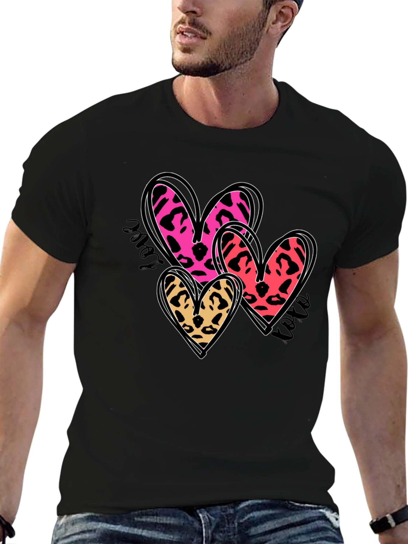 Leopard Print Heart Graphic Tee