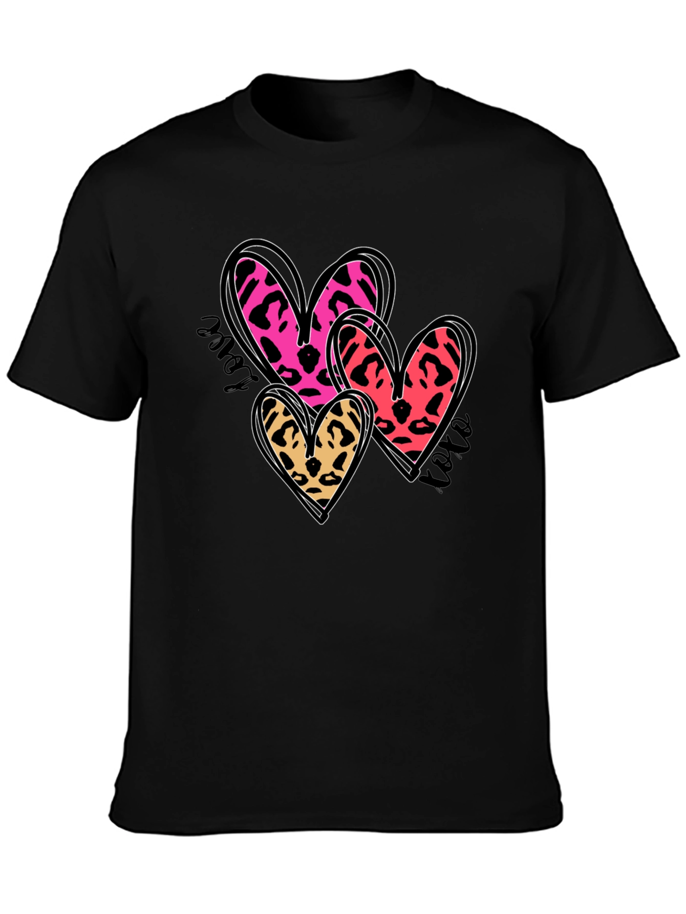 Leopard Print Heart Graphic Tee