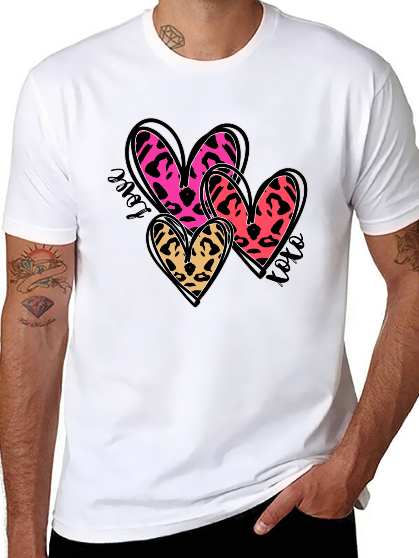 Leopard Print Heart Graphic Tee