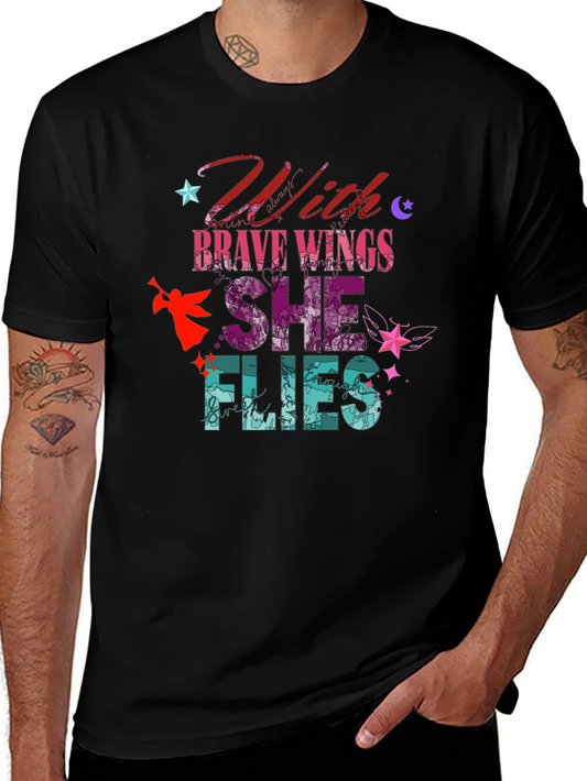 With Brave Wings She Flies Graphic Tee