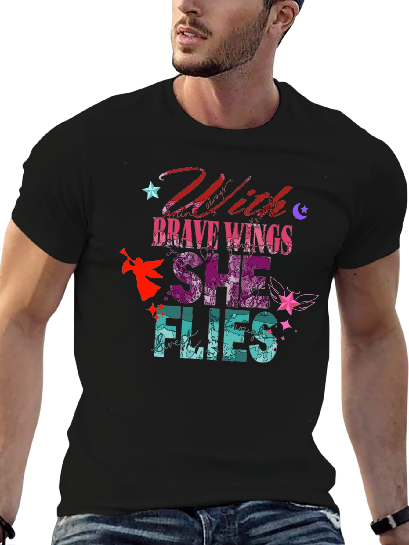 With Brave Wings She Flies Graphic Tee