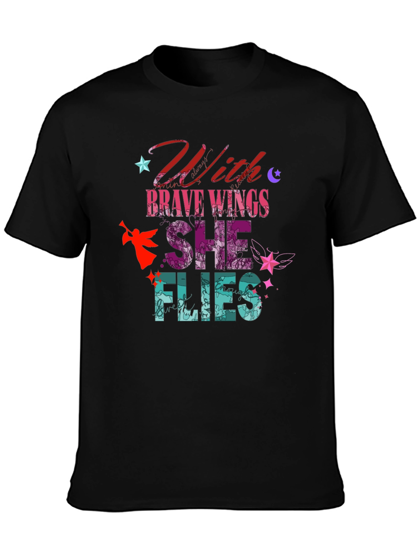 With Brave Wings She Flies Graphic Tee
