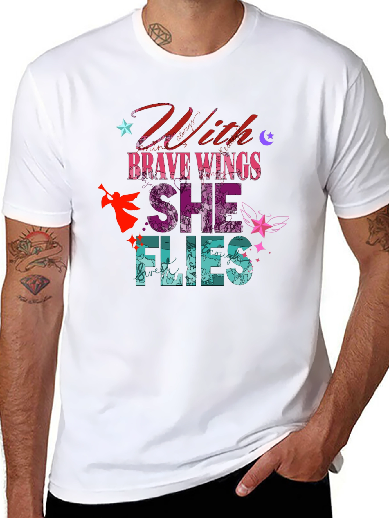 With Brave Wings She Flies Graphic Tee