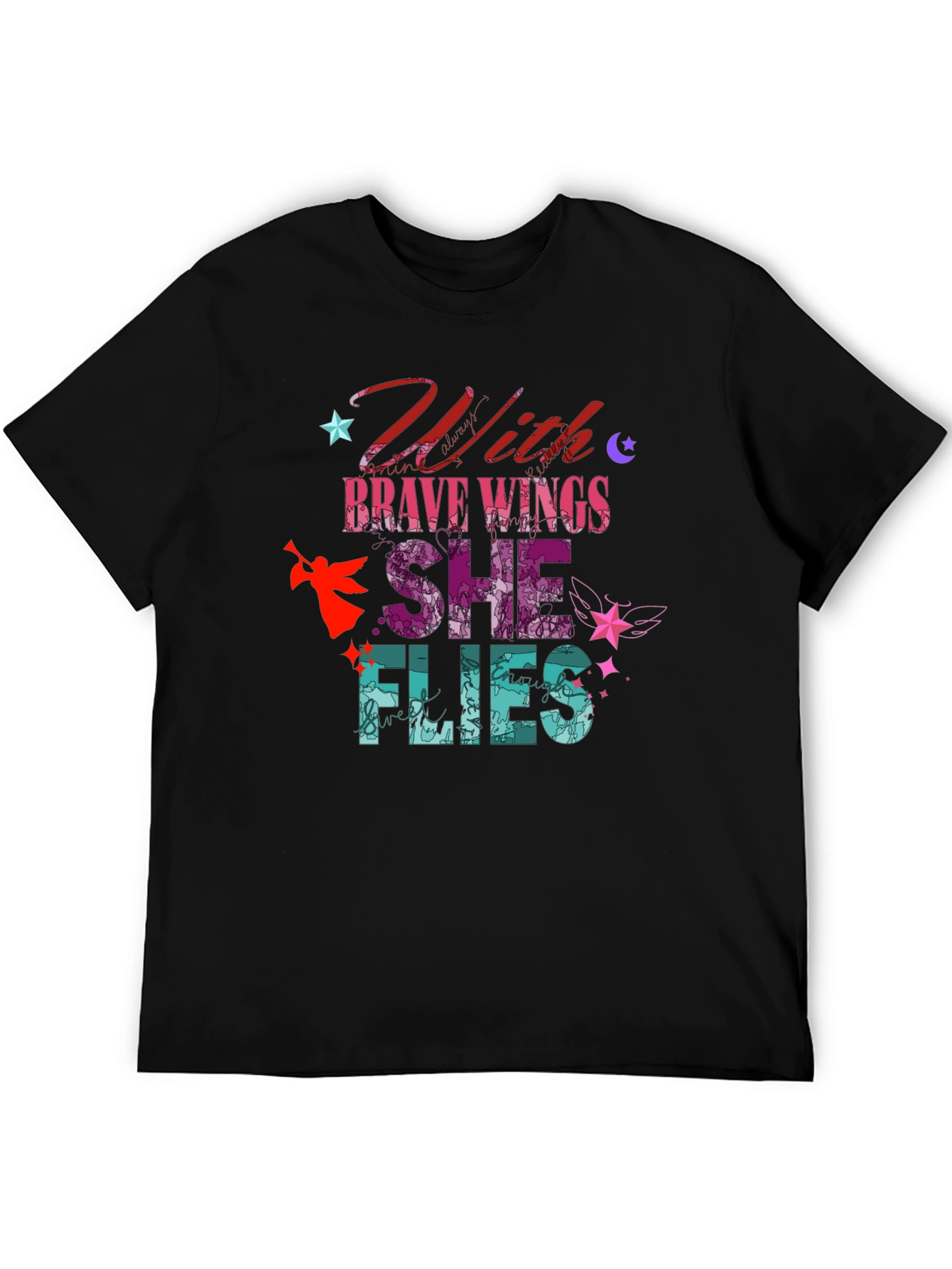 With Brave Wings She Flies Graphic Tee