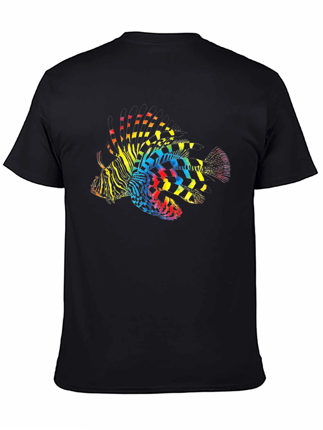 Rainbow Lionfish Graphic Tee - Mens Black T-Shirt