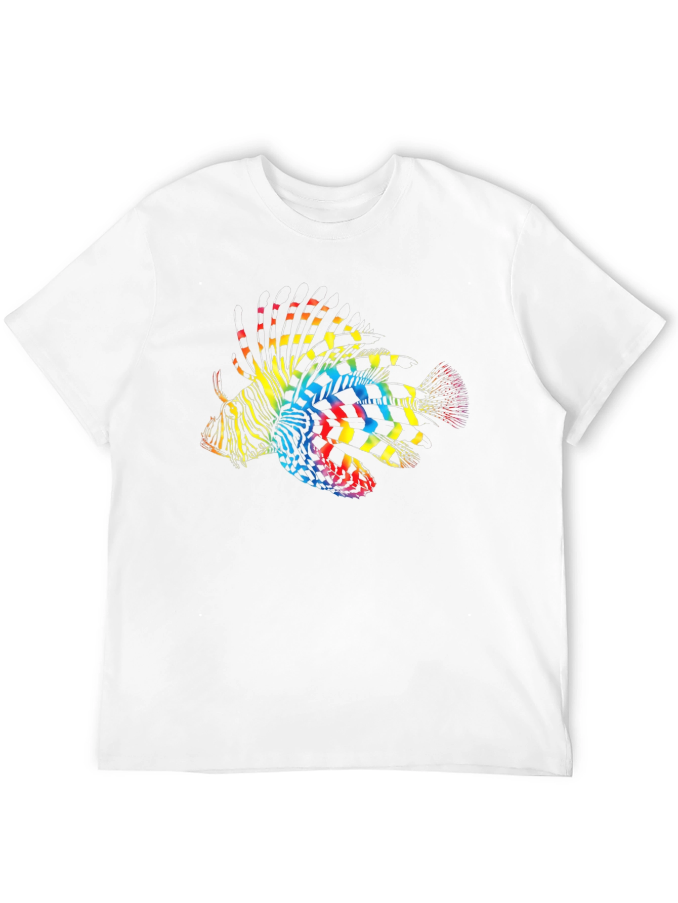 Rainbow Lionfish Graphic Tee - Mens Black T-Shirt