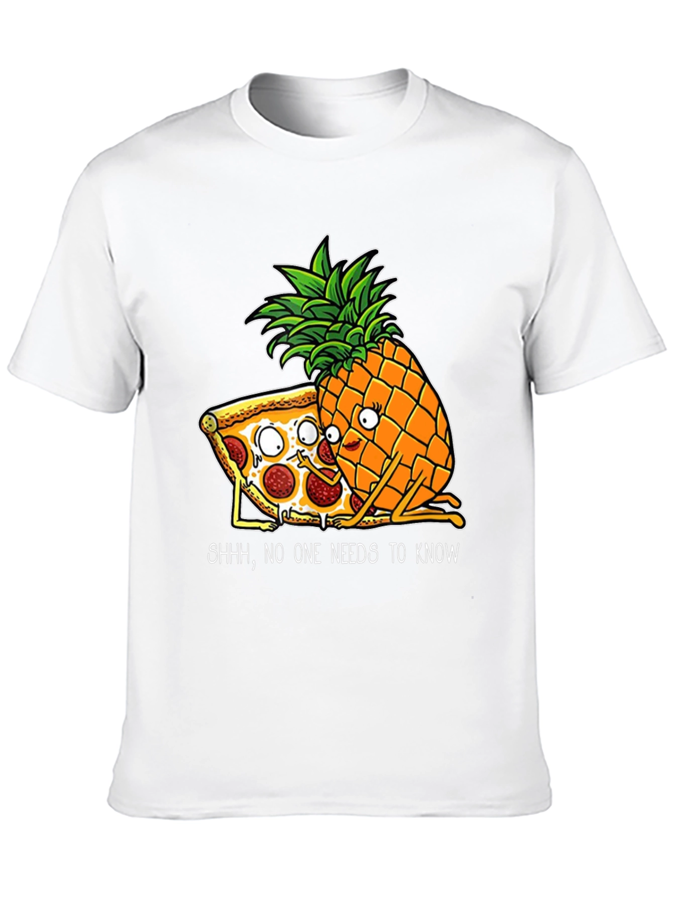 Funny Pizza & Pineapple Graphic T-Shirt