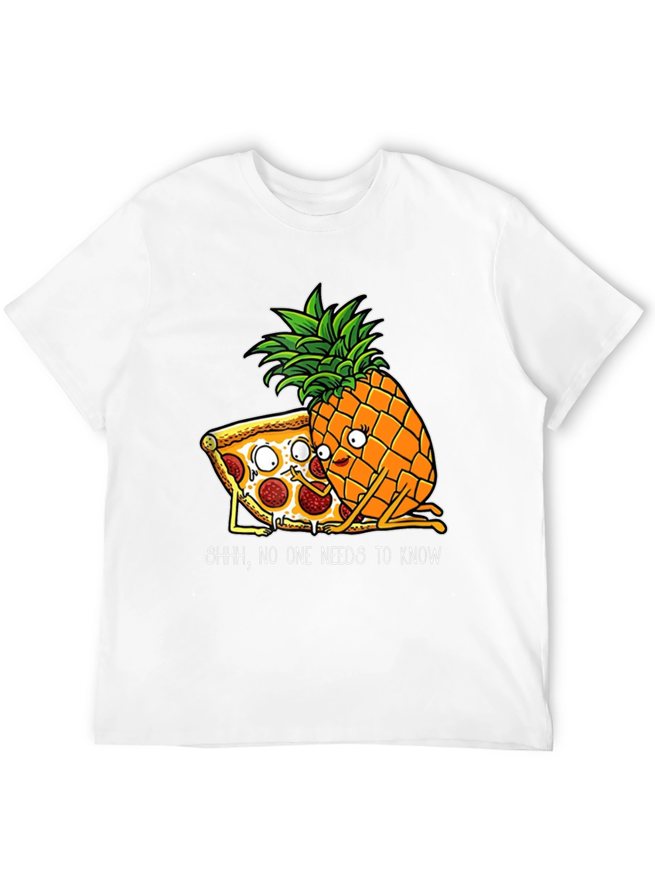 Funny Pizza & Pineapple Graphic T-Shirt