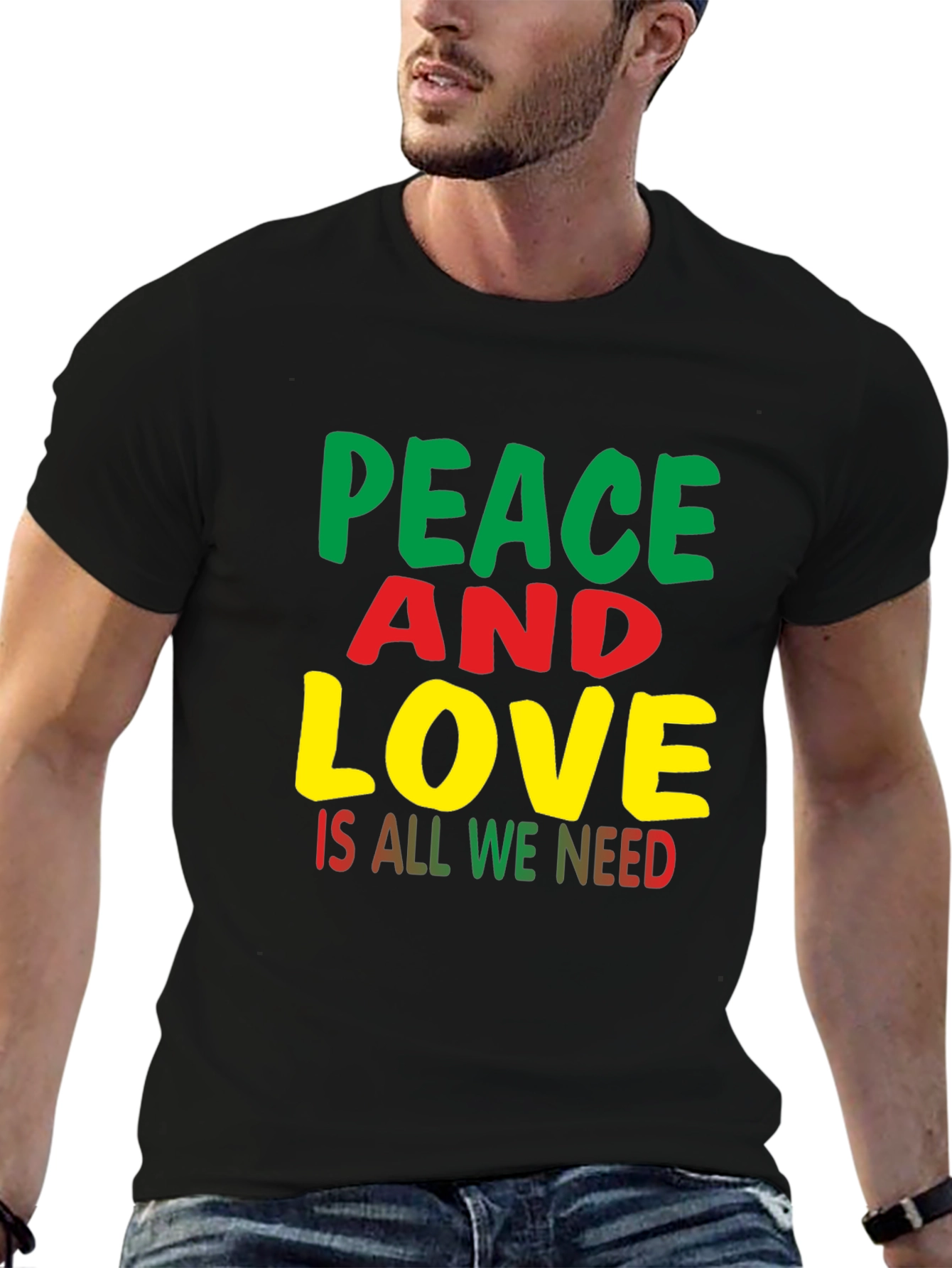 Peace and Love T-Shirt - Black Pride Apparel