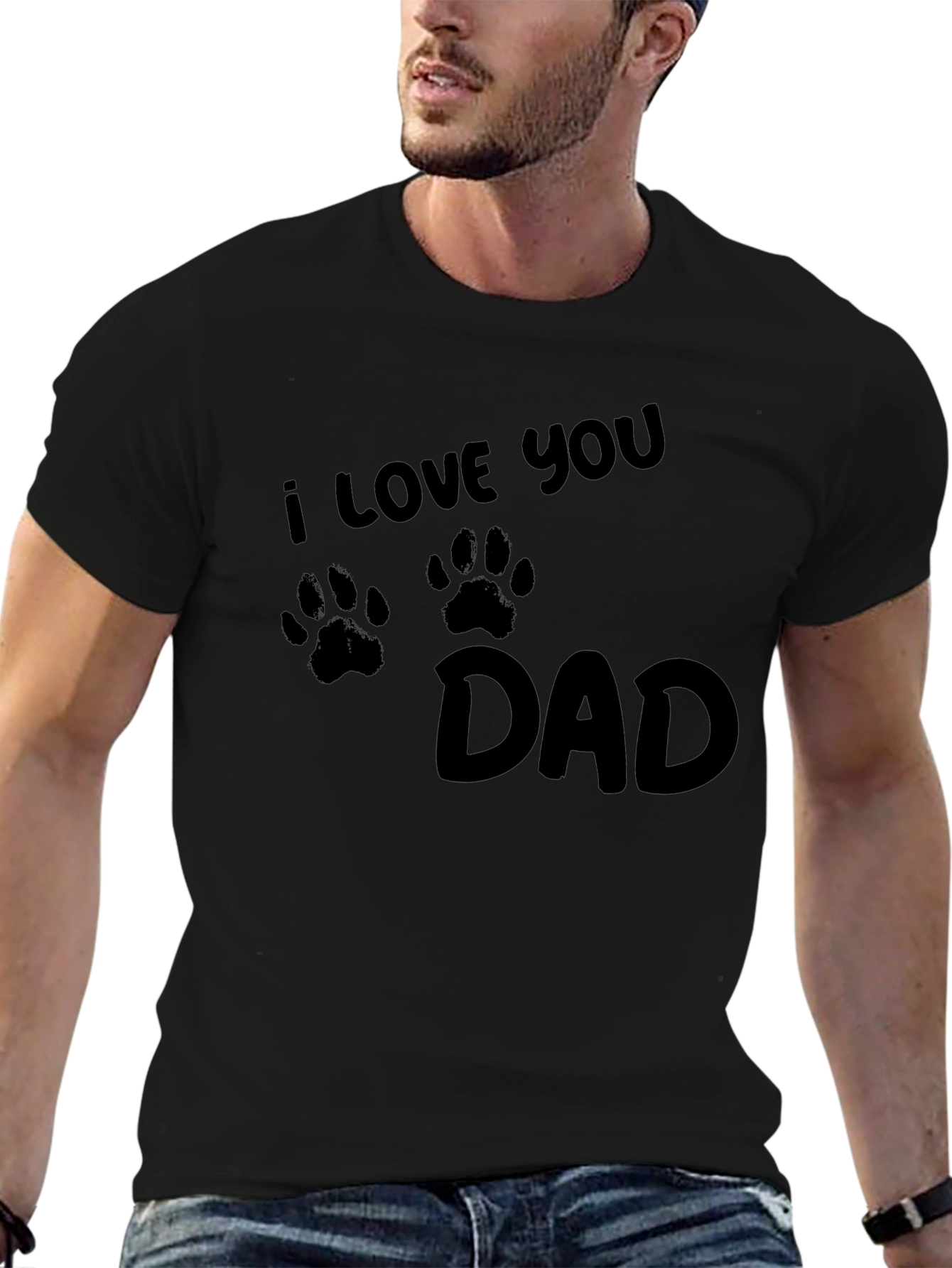 I Love You Dad Paw Print T-Shirt