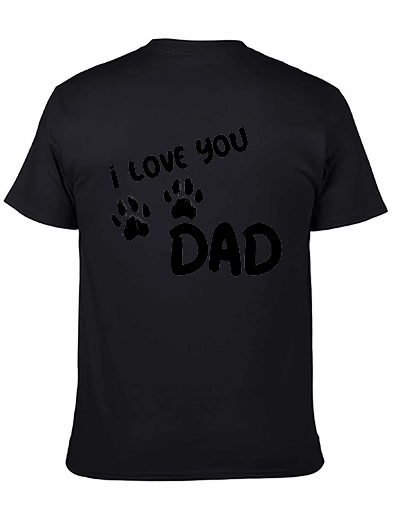 I Love You Dad Paw Print T-Shirt