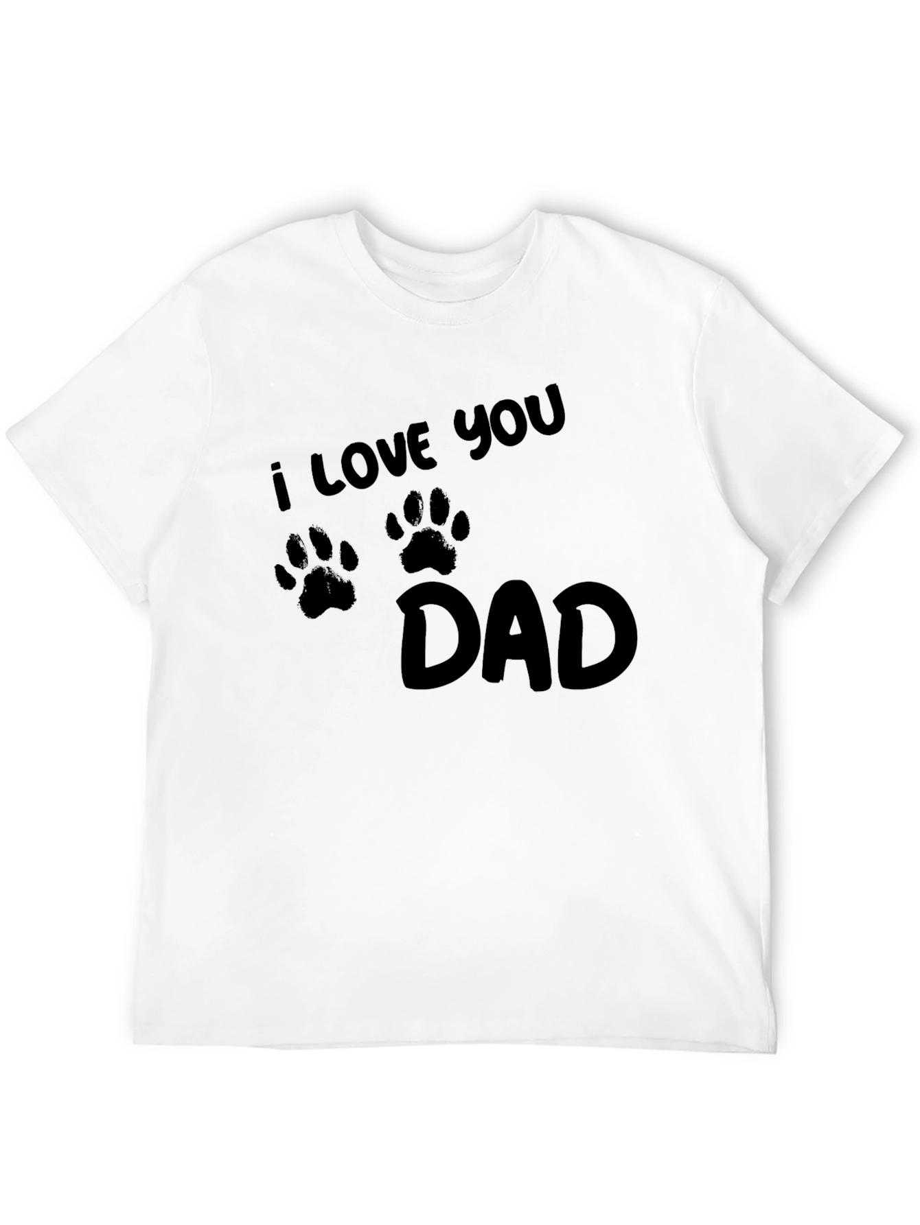 I Love You Dad Paw Print T-Shirt